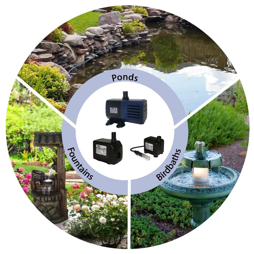 Alpine Corporation Outdoor Decor Power Head Pump for Small to Medium Fountains, Statuary, and Birdbaths with Moving Water - Image 5