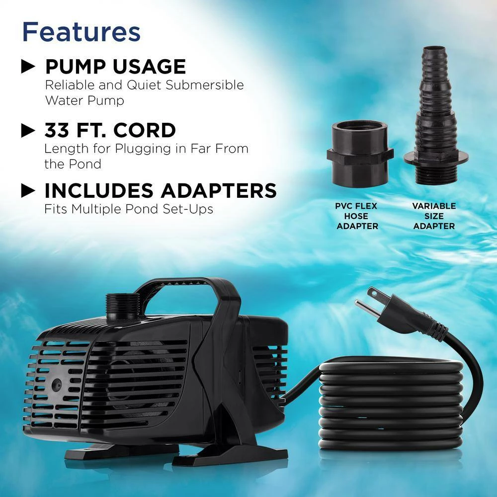 Alpine Corporation Tornado Pump 3100 GPH with 33 ft. Cord for Ponds, Fountains, and Waterfalls - Image 5
