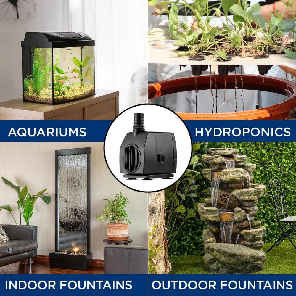 Alpine Corporation Stream Pump 550 GPH with 16 ft. Cord for Ponds, Fountains, and Waterfalls - Image 6