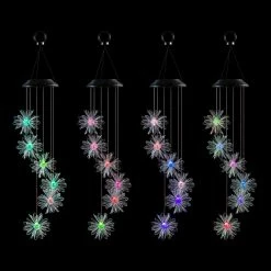 Alpine Corporation 28 in. Outdoor Solar Powered Mobile with Color Changing LED 3D Flowers