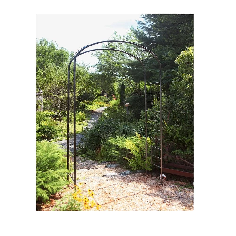 ACHLA DESIGNS Elegant Handcrafted Monet Garden Arbor, 100 in. Tall Graphite Powder Coated Finish - Image 5