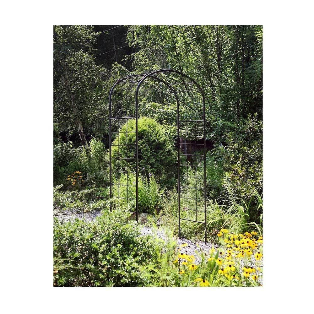 ACHLA DESIGNS Elegant Handcrafted Monet Garden Arbor, 100 in. Tall Graphite Powder Coated Finish - Image 3