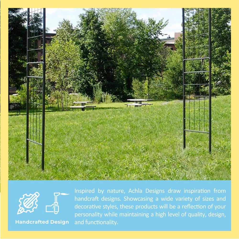 ACHLA DESIGNS Elegant Handcrafted Monet II Garden Arbor, 114.5 in. Tall Graphite Powder Coated Finish - Image 5