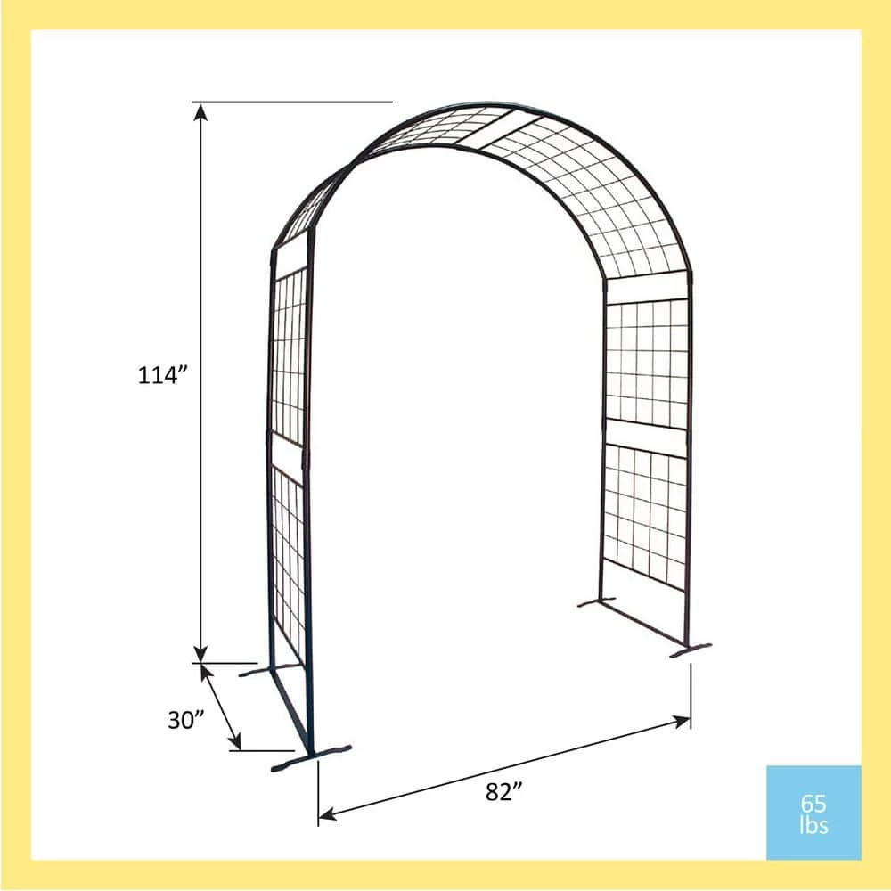 ACHLA DESIGNS Elegant Handcrafted Monet II Garden Arbor, 114.5 in. Tall Graphite Powder Coated Finish - Image 3