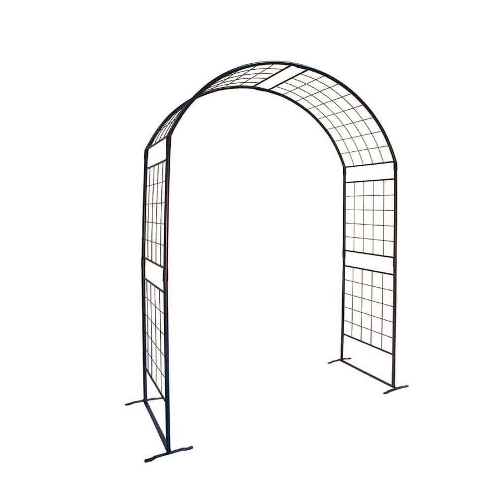 ACHLA DESIGNS Elegant Handcrafted Monet II Garden Arbor, 114.5 in. Tall Graphite Powder Coated Finish - Image 7