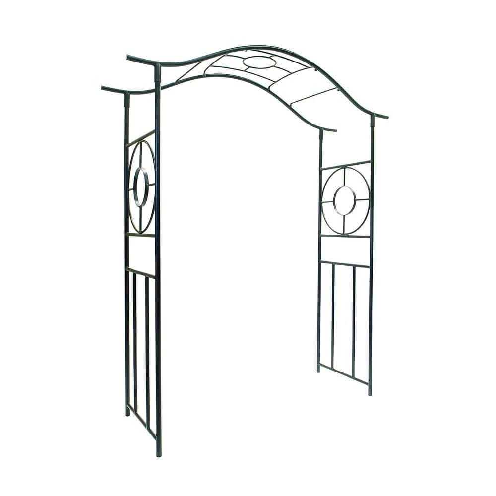 ACHLA DESIGNS Elegant Handcrafted Tuscany Garden Arbor, 84 in. Tall Graphite Powder Coated Finish