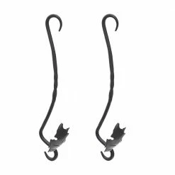 ACHLA DESIGNS 18 in. Tall Black Powder Coat Metal Double Ended Maple Leaf Brackets (Set of 2)