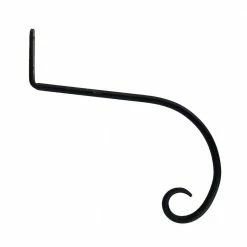 ACHLA DESIGNS 10 in. L Black Powder Coat Iron Outdoor Garden Down-Turned Hanger Hook
