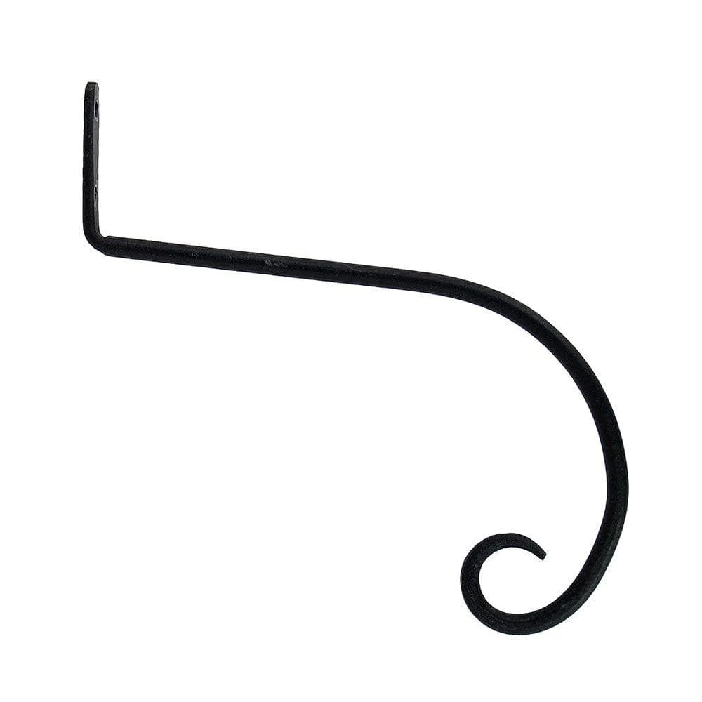 ACHLA DESIGNS 10 in. L Black Powder Coat Iron Outdoor Garden Down-Turned Hanger Hook