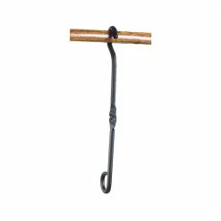 ACHLA DESIGNS 12 in. Tall Black Powder Coat Iron Double Ended Extender Hook Hanger