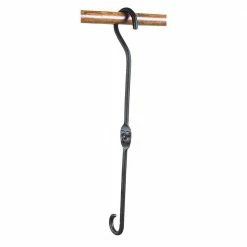 ACHLA DESIGNS 15 in. Tall Black Powder Coat Iron Double Ended Extender Hook Hanger