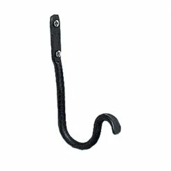ACHLA DESIGNS 6 in. L Black Powder Coat Iron Multi-Purpose J-Hook Bracket