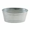ACHLA DESIGNS 10.75 in. Long Steel Small Oval Galvanized Tub With 2 Side Handles
