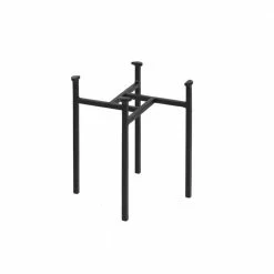 ACHLA DESIGNS 15 in. Tall Black Powder Coat Metal Simple Minimalist Tabletop and Floor Eileen Plant Stand