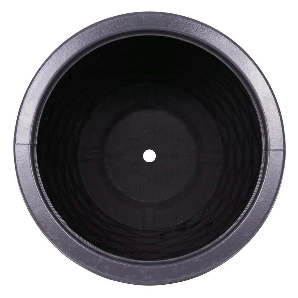 Alpine Corporation Indoor/Outdoor Embossed Stone Wave Planters with Drainage Holes, Speckled Gray (Set of 2) - Image 10