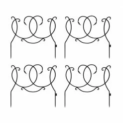 ACHLA DESIGNS 22 in. Tall Black Powder Coated Iron Scroll Border Garden Fence Section (4-Pack)