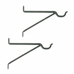 ACHLA DESIGNS 7 in. Tall Black Powder Coat Metal Lantern Brackets with 2-Legs and Decorative Twist (Set of 2)