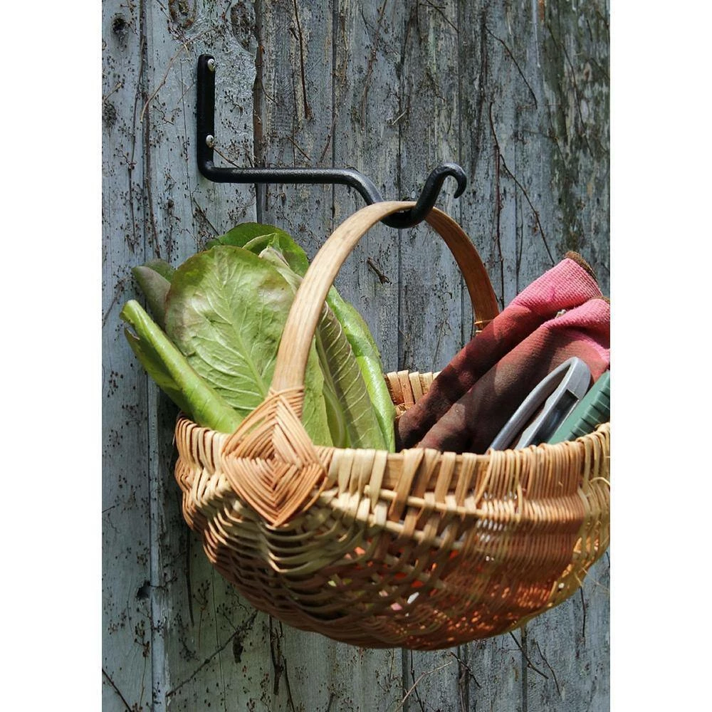 ACHLA DESIGNS 4 in. Tall Black Powder Coat Metal Outdoor Garden Upturned Hanger Brackets (Set of 2) - Image 4