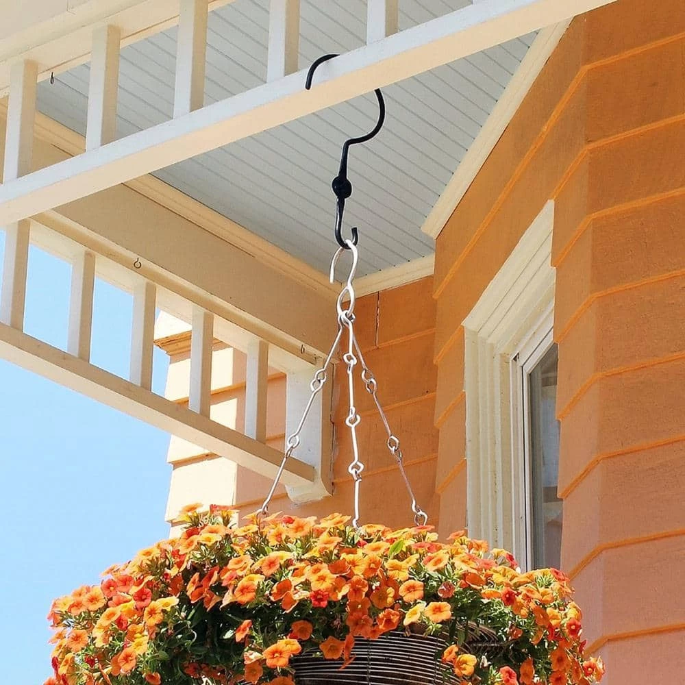 ACHLA DESIGNS 12 in. Tall Black Powder Coat Metal Double Ended Extender Brackets with Wide Hook (Set of 2) - Image 4