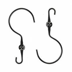 ACHLA DESIGNS 12 in. Tall Black Powder Coat Metal Double Ended Extender Brackets with Wide Hook (Set of 2)
