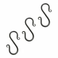 ACHLA DESIGNS 3.5 in. Tall Black Powder Coat Metal Decorative Mini S-Hook Brackets (Set of 3)