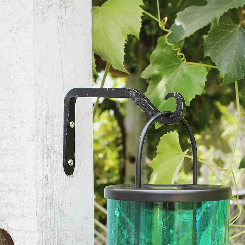 ACHLA DESIGNS 4 in. Tall Black Powder Coat Metal Straight Up Curled Wall Bracket Hooks (Set of 2) - Image 4