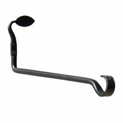 ACHLA DESIGNS 5 in. Tall Black Powder Coat Metal Decorative Squiggle Leaf Wall Bracket