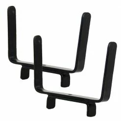 ACHLA DESIGNS 5.25 in. Tall Black Powder Coat Flower Box Brackets for 2x4 Rail