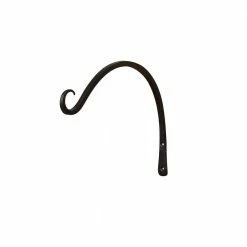 ACHLA DESIGNS 14 in. L Black Powder Coat Iron Wall Mounted Up Curled Bracket