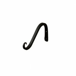 ACHLA DESIGNS 6 in. L Black Powder Coat Iron Angled Up Curled Wall Bracket