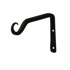 ACHLA DESIGNS 6 in. L Black Powder Coat Iron Straight Up Curled Wall Bracket Hook