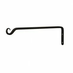 ACHLA DESIGNS 15 in. L Black Powder Coat Iron Straight Up Curled Wall Bracket Hook