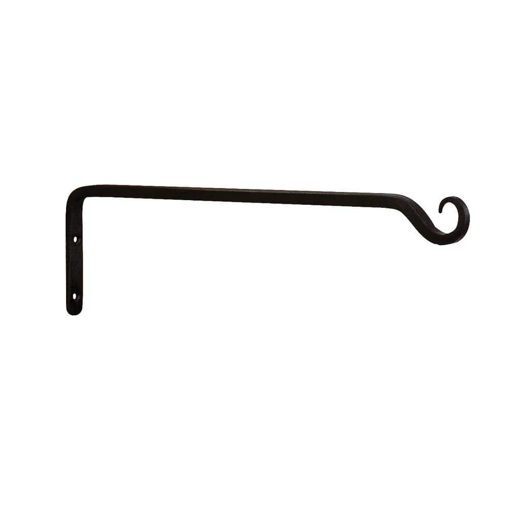 ACHLA DESIGNS 15 in. L Black Powder Coat Iron Straight Up Curled Wall Bracket Hook - Image 2