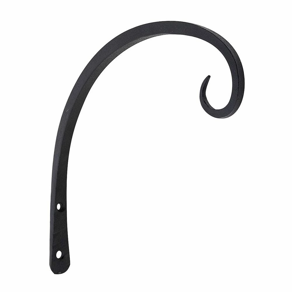 ACHLA DESIGNS 10 in. Tall Black Powder Coat Iron Down Curled Wall Bracket - Image 2