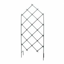 ACHLA DESIGNS Traditional Freestanding Lattice Garden Trellis, 95 in. Tall Graphite Powder Coat Finish