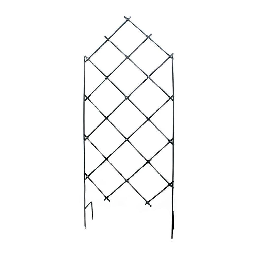ACHLA DESIGNS Traditional Freestanding Lattice Garden Trellis, 95 in. Tall Graphite Powder Coat Finish