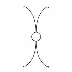 ACHLA DESIGNS 52 in. H Black Powdercoated Wrought Iron Outdoor Garden Aurora Trellis Center Link