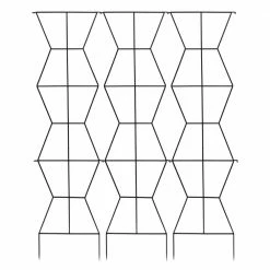 ACHLA DESIGNS 84 in. H Black Powdercoated Wrought Iron Outdoor Garden Zigzag Screen Trellis