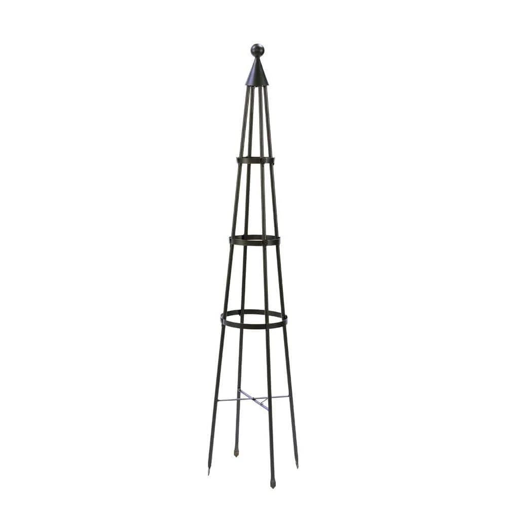 ACHLA DESIGNS 60 in. Wrought Iron Obelisk Garden Trellis