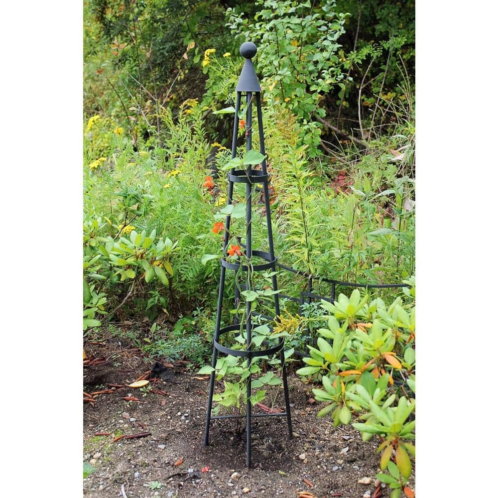 ACHLA DESIGNS 60 in. Wrought Iron Obelisk Garden Trellis - Image 7