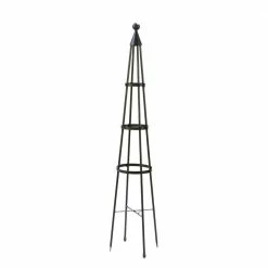 ACHLA DESIGNS Obelisk Garden Trellis, 84 in. Tall Graphite Powder Coat Finish