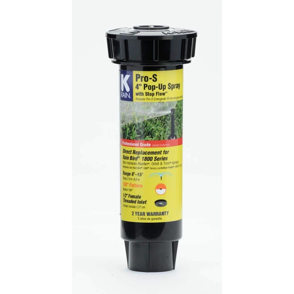 K-Rain Pro S 4 in. with Stop Flow 15 ft. Adjustable Nozzle Pop-Up Sprinkler