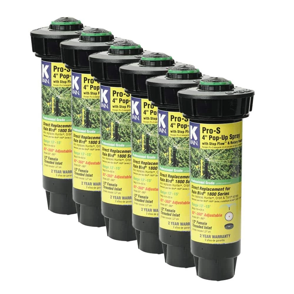 K-Rain Pro-S 4 in. Spray 15 ft. Adjustable Rotary Nozzle with Stop Flow (6-Pack)