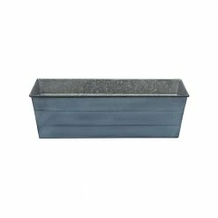 ACHLA DESIGNS 24 in. W Nantucket Blue Medium Galvanized Steel Flower Box Planter