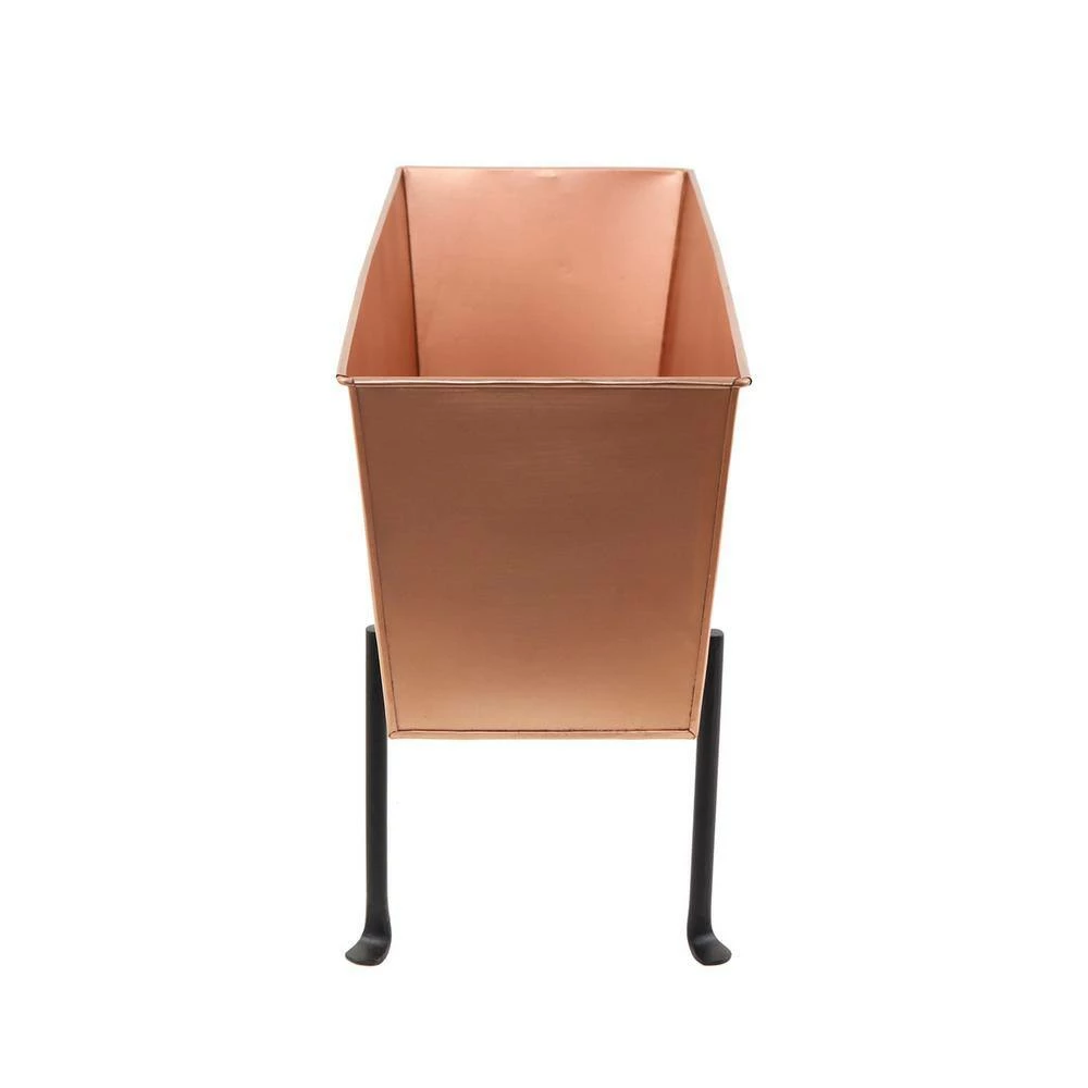 ACHLA DESIGNS 23.25 in. W Copper Plated Medium Galvanized Steel Flower Box Planter With Folding Stand - Image 4