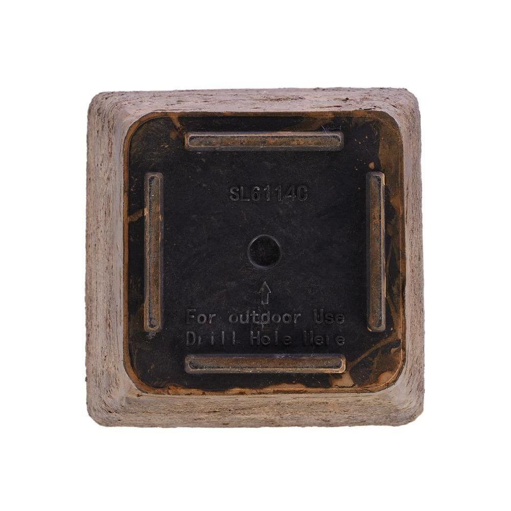 Alpine Corporation Small, Brown Indoor/Outdoor Stone-Look Resin Squared Planter (Set of 2) - Image 12