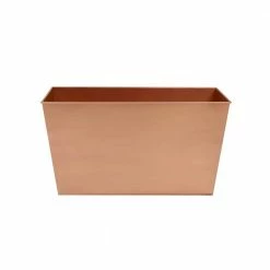 ACHLA DESIGNS 9 in. x 22 in. Rectangle Copper Plated Galvanized Steel Flower Planter Box