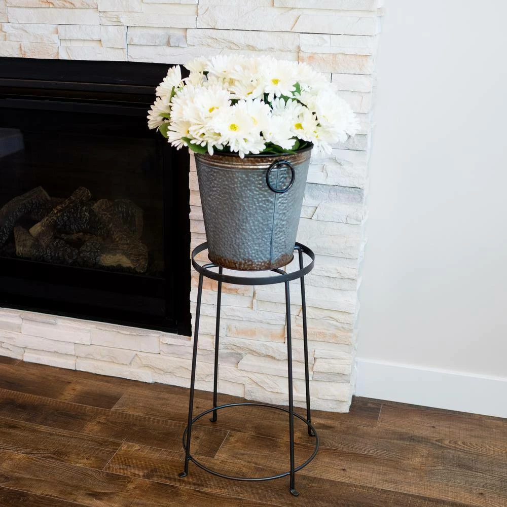 ACHLA DESIGNS 24 in. Tall Roman Bronze Powder Coat Iron Indoor/Outdoor Diamond Shaped Argyle Plant Stand IV - Image 7