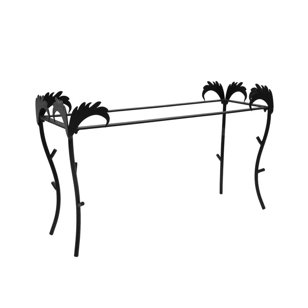 ACHLA DESIGNS 30 in. H Rectangular Classic Green Galvanized Steel Indoor Outdoor Large Flower Box with Black Wrought Iron Flora Stand - Image 4