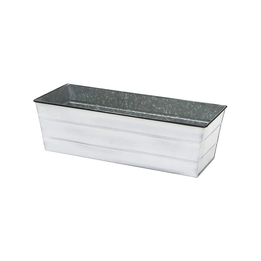ACHLA DESIGNS 24 in. W Cape Cod White Medium Galvanized Steel Flower Box Planter - Image 4